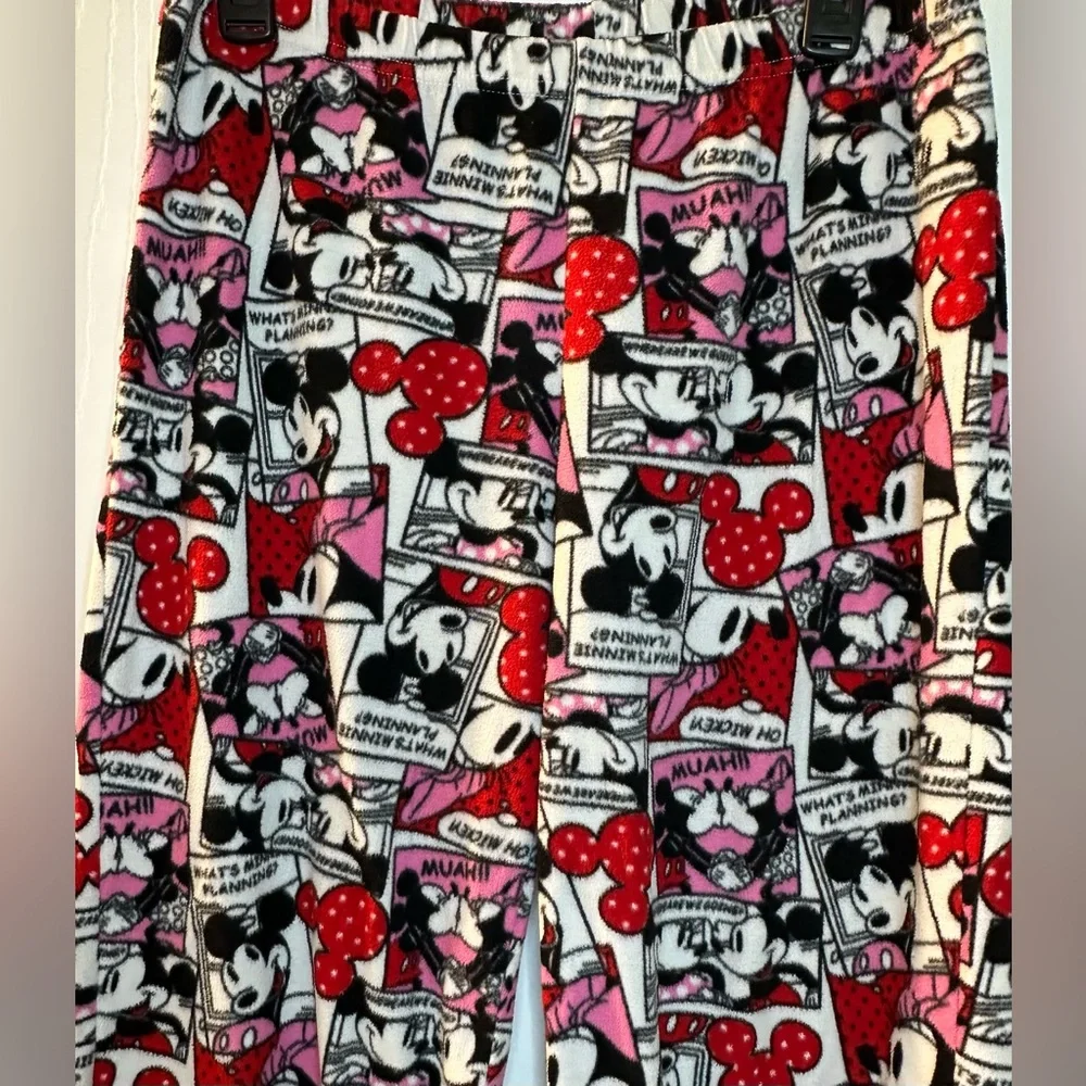 Disney Mickey &‎ Minnie Mouse soft cozy fleece pajama bottoms women’s large - Picture 3 of 6